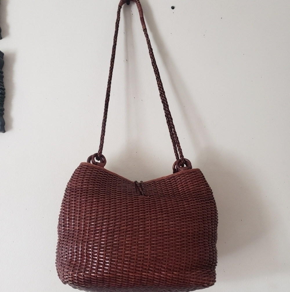 HP. Luna Borsa Genuine Leather Wicker Bag - Picture 3 of 16